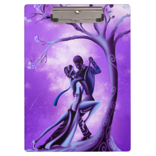 Carpeta De Pinza Pareja romántica bailando tango morado