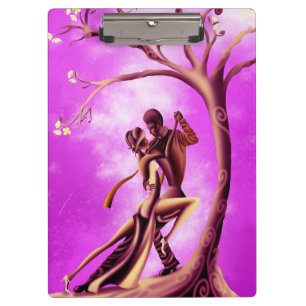 Carpeta De Pinza Pareja romántica bailando tango rosa
