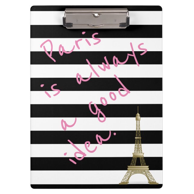 Carpeta De Pinza París es siempre un tablero rayado buena idea (Anverso)