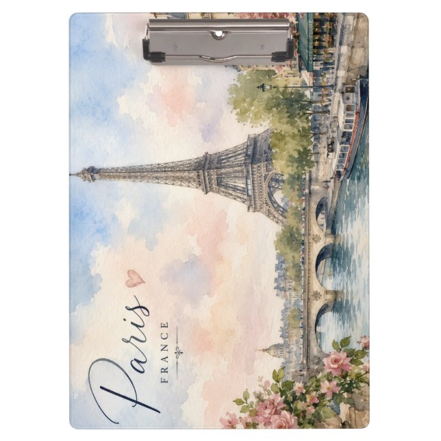 Carpeta De Pinza París Francia Torre Eiffel río Sena  (Anverso)