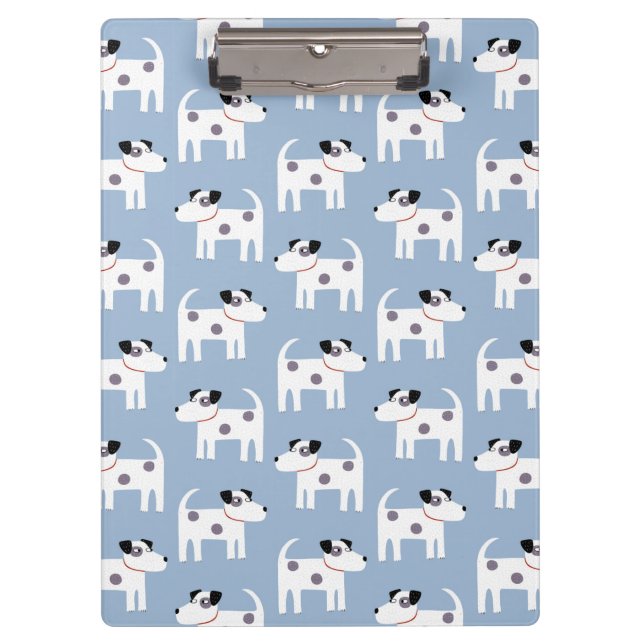 Carpeta De Pinza Parson Jack Russell Terrier Dog Pattern Blue (Anverso)