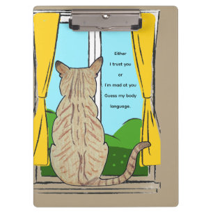 Carpeta De Pinza Parte trasera de gato de confianza o loco