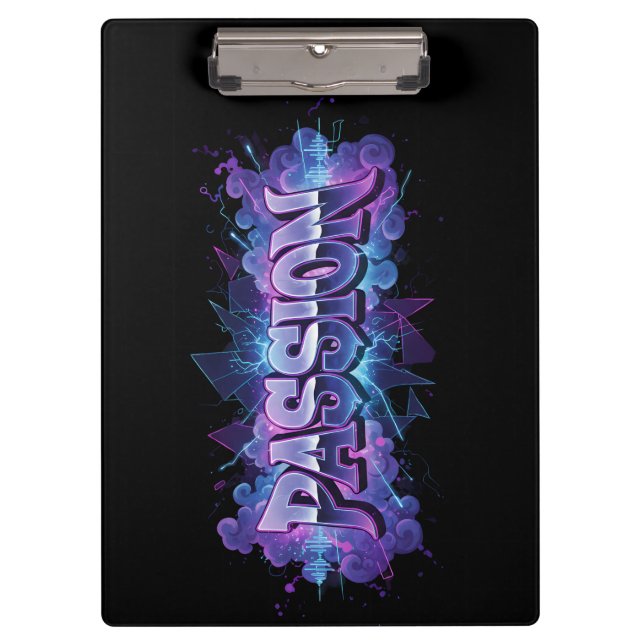 Carpeta De Pinza Passion Cyberpunk Typography – Vibrant Modern Word (Anverso)