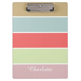 Carpeta De Pinza Pastel femenino elegante moderno rayado