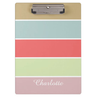Carpeta De Pinza Pastel femenino elegante moderno rayado