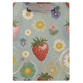 Carpeta De Pinza Pastel Floral y Berry Delight