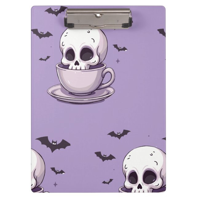 Carpeta De Pinza Pastel Goth Skull in Teacup (Anverso)