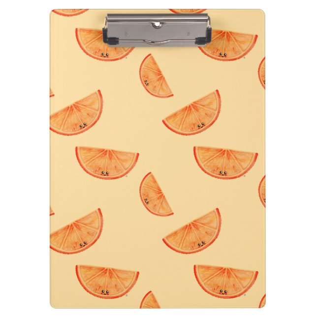 Carpeta De Pinza Pastel Naranja Kawaii Naranja (Anverso)