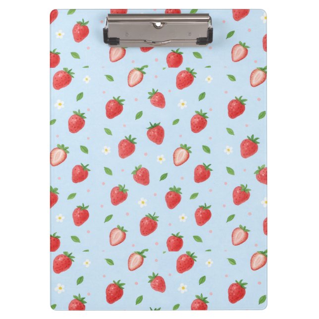Carpeta De Pinza Pastel Strawberry Dreams Seamless Pattern (Anverso)