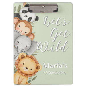 Carpeta De Pinza Pastel Tropical Salvaje de animales Safari de la S