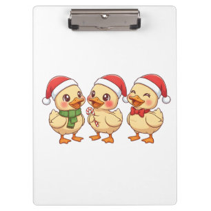 Carpeta De Pinza Patitos Navideños Kawaii Lindos Festivo Vacacion