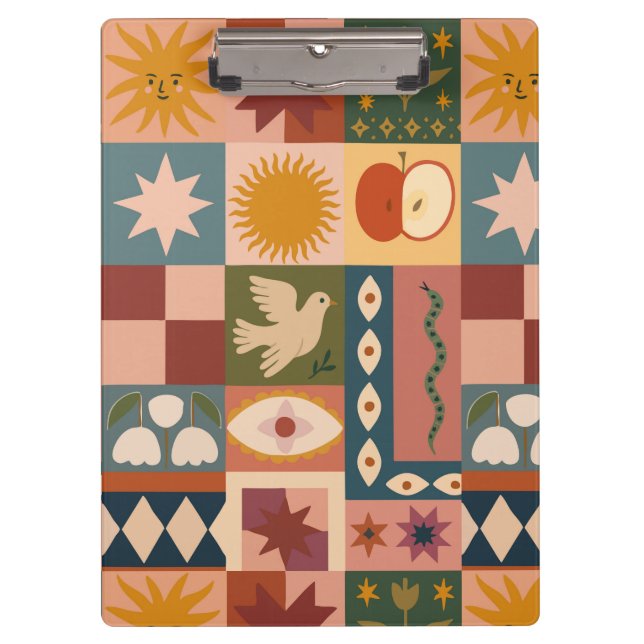 Carpeta De Pinza Patrocinio celeste bohemio con símbolos místicos (Anverso)