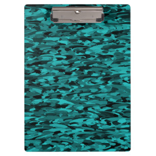 Carpeta De Pinza Patrón abstracto azul verdoso negro