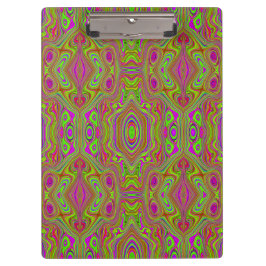 Carpeta De Pinza Patrón abstracto de magenta de croquis retro tripp