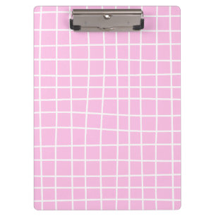 Carpeta De Pinza Patrón abstracto de rejilla rosa suave