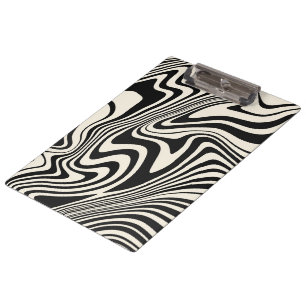 Carpeta De Pinza Patrón abstracto de remolino negro retro
