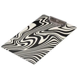 Carpeta De Pinza Patrón abstracto de remolino negro retro