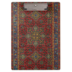 Carpeta De Pinza Patrón Antiguo de Alfombra Persa Rojo Azul Arabesc
