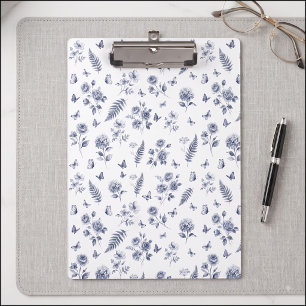 Carpeta De Pinza Patrón azul Chinoiserie Toile de jouy francesa