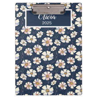 Carpeta De Pinza Patrón azul y floral