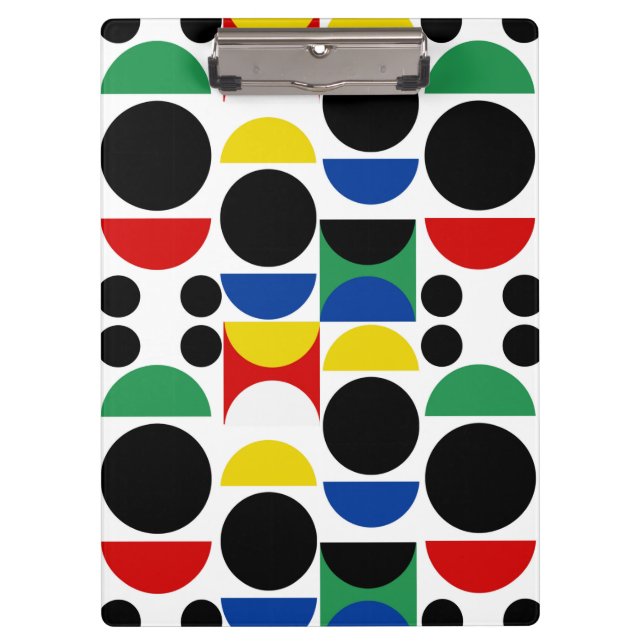 Carpeta De Pinza Patrón Bauhaus escandinavo de mediados del siglo (Anverso)