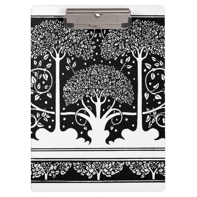 Carpeta De Pinza Patrón Beardsley de árbol Art Nouveau (Anverso)