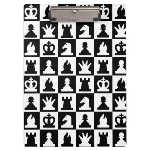 Carpeta De Pinza Patrón clásico de tablero de ajedrez blanco y negr