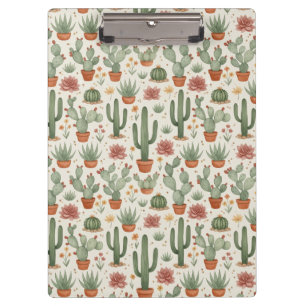 Carpeta De Pinza Patrón continuo de cactus suculentos del desierto