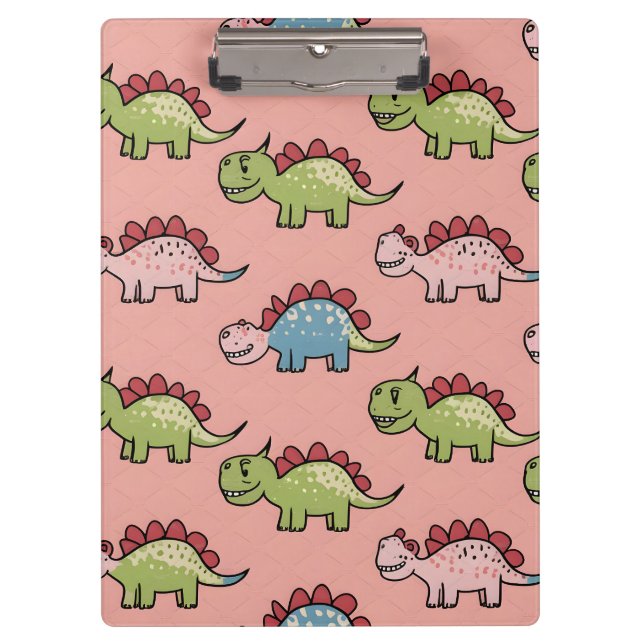 Carpeta De Pinza Patrón continuo de dinosaurio lindo (Anverso)