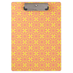 Carpeta De Pinza Patrón continuo de flores amarillas y rosas