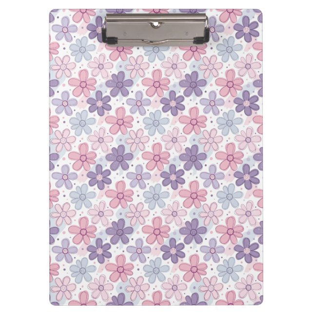 Carpeta De Pinza Patrón continuo de flores Y2K (Anverso)