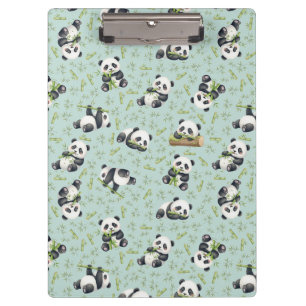 Carpeta De Pinza Patrón continuo de panda lindo y bambú