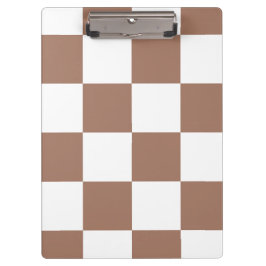 Carpeta De Pinza Patrón controlado en blanco y mousse de mocha