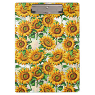 Carpeta De Pinza Patrón Cottagecore Floral de Girasoles