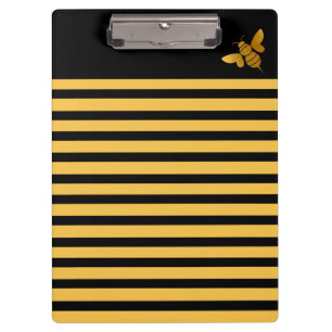 Carpeta De Pinza Patrón de abejas amarillo y negro