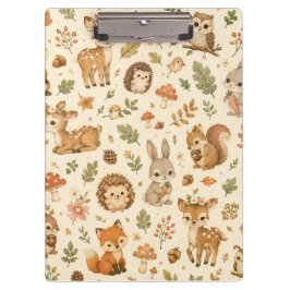 Carpeta De Pinza Patrón de Acuarela de Animales del Bosque Encantad