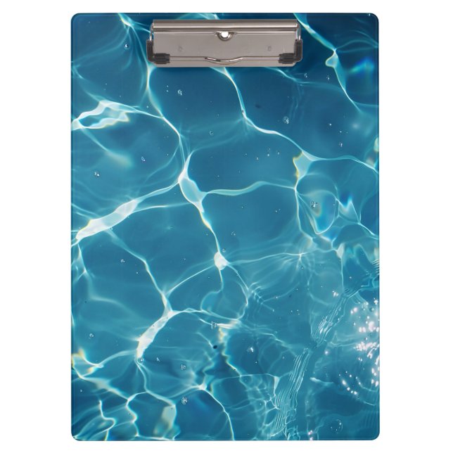 Carpeta De Pinza Patrón de agua de la piscina azul Aqua (Anverso)