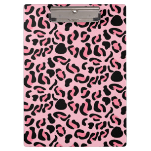 Carpeta De Pinza Patrón de animal de leopardo rosa moderno