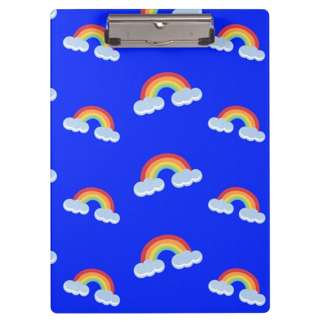 Carpeta De Pinza Patrón de arco iris con nubes (Anverso)