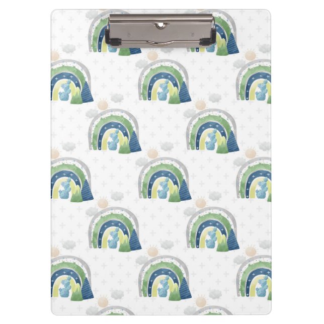 Carpeta De Pinza Patrón de Arcoíris en Acuarela (Anverso)