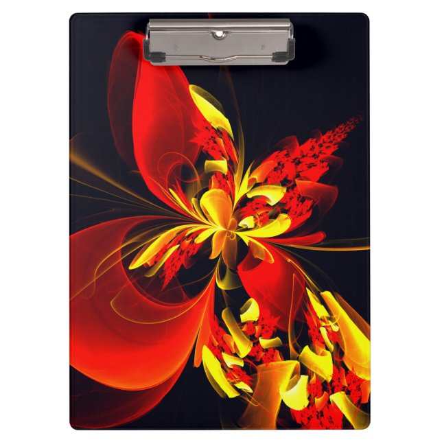 Carpeta De Pinza Patrón de arte abstracto moderno floral amarillo r (Anverso)