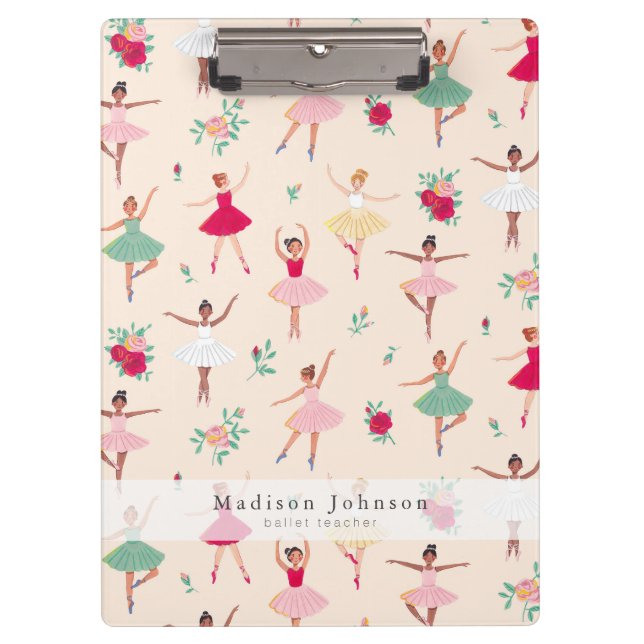 Carpeta De Pinza Patrón de bailarines de ballet Profesora de bailar (Anverso)
