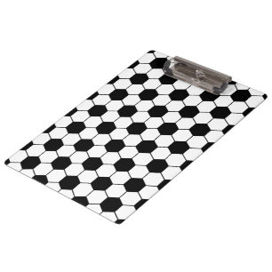 Carpeta De Pinza Patrón de balón de fútbol adaptado Blanco negro