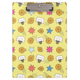 Carpeta De Pinza Patrón de baloncesto divertido