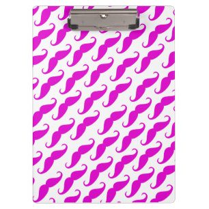 Carpeta De Pinza Patrón de bigote de neón rosa trendy y divertida