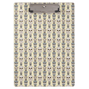 Carpeta De Pinza Patrón de búhos adorables sobre fondo amarillo cla