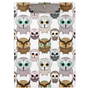 Carpeta De Pinza Patrón de búhos ilustrados adorables