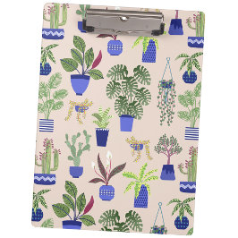 Carpeta De Pinza Patrón de Cactus Rubor Rosa