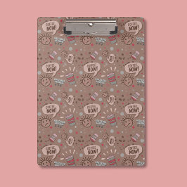 Carpeta De Pinza Patrón de café juguetón ahora Mocha