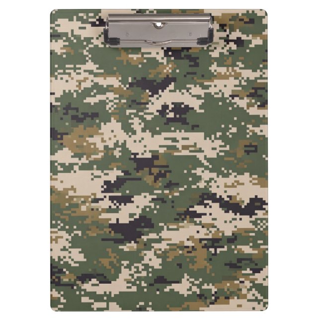 Carpeta De Pinza Patrón de Camuflaje Digital Verde (Anverso)